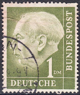 !b! GERMANY Mi. 0194 USED SINGLE Bundespräsident Theodor Heuss (a) - Gebraucht