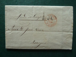 D1 - Marque Postale Cachet Rouge De Zaragoza Sur Lettre Locale 1854 - Other & Unclassified