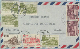 81712  -  PERU - POSTAL HISTORY -   AIRMAIL  COVER To ITALY  1959 - TRAINS - Peru