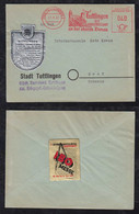 BRD Bund 1957 AFS 40Pf Brief Meter Freistempler TUTTLINGEN X GENF Schweiz 2 Vignetten IBO Messe - Storia Postale