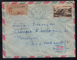 PETIT BOURG - GUADELOUPE /1952 LETTRE RECOMMANDEE AVION POUR BESANCON VIA POINTE NOIRE (ref LE4734) - Briefe U. Dokumente