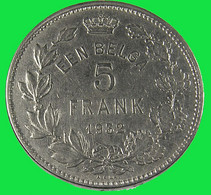 5 Frank - Belgique - Nickel - 1932 - TTB +  - - 5 Frank & 1 Belga