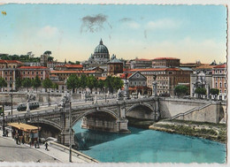 ROMA PONTE VITTORIO EMANUELE II F/G VIAGGIATA1957 - Bridges