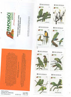 Czech Republic - Parrots ZOO Bosovice, Special Booklet ( BKL ) "my Stamps", 8 Self - Adhesive Stamps, MNH - Papegaaien, Parkieten