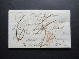 Frankreich Zeit Von Napoleon Bonaparte 1813 Kleiner Faltbrief (9x5,5cm) Mit Inhalt Roter Stempel P / Paris Nach Martigne - 1792-1815: Veroverde Departementen