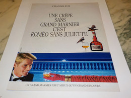 ANCIENNE  PUBLICITE UNE CREPE SANS  LIQUEUR GRAND MARNIER  1988 - Alcools