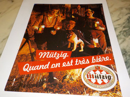 ANCIENNE PUBLICITE QUAND ON TRES  BIERE MUTZIG 1984 - Alcools