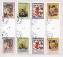 POLYNESIE 1992 TIMBRES N°422A/25A OBLITERES TABLEAUX - Gebraucht