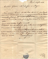 1816 BANQUE PROTESTANTISME SUISSE De Paris Banque Mallet Fr. Pour Angers Gautier Marchand De Fer V.HISTORIQUE - Andere & Zonder Classificatie