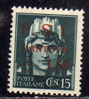 ITALY ITALIA CLN MANTOVA 1945 LIRE  1,85 SU CENT. 0.15c CENTESIMI MNH - Comitato Di Liberazione Nazionale (CLN)