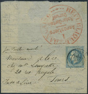 Lettre Victor Hugo, Pli Affranchi à 20c. (N°29) Obl Càd De TOURS 21 Oct 70, Pli Confié Aux Aéronautes, Au Verso, Cachet  - Other & Unclassified