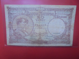 BELGIQUE 20 Francs 13-9-41 Circuler (B.18) - 20 Francos