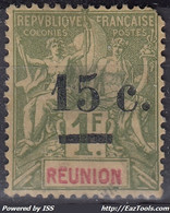 REUNION : GROUPE SURCHARGE N° 55 NEUF * GOMME AVEC CHARNIERE FORTE - A VOIR - Unused Stamps