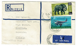 Ref 1540 -  1967 Registered Airmail Cover Broderick Falls Kenya To Barclays Bank Solihull - Kenya (1963-...)