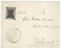 Spain ESPAGNE / FRANQUICIA - TIMBRE MILITAIRE Du CORPS EXP De MELILLA (AFRIQUE) RARE Sur ENVELOPPE Valencia - Military Service Stamp