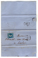 TB 3256 -1860 - LAC - Lettre De TERRASSON Pour SARLAT - 1849-1876: Période Classique