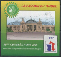 FRANCE - FEUILLET SOUVENIR DE LA F.F.A.P. N° 2 DE 2008 - LUXE - FFAP