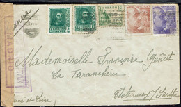 Espagne - 1940 - Enveloppe De Madrid Pour Châteauneuf (Fr) Affranchie à 75 C - Censure Militaire Locale De Madrid - B/TB - Bolli Di Censura Repubblicana