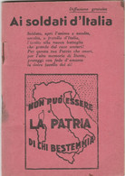 OPUSCOLO AI SOLDATI D'TALIA 1935 Comitato Centrale Antiblasfemo Sotto La Presidenza Onoraria Di Sua Maestà Il Re - War 1939-45