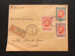 Briefomslag Recommande OBP 132/134 - AGENCE BRUGGE 14 BRUGES - 1914-1915 Rode Kruis