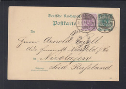 Dt. Reich GSK Mit ZuF 1889 Pyrmont Nach Russland - Cartas