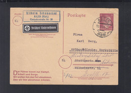 Dt. Reich GSK 1944 Aalen Nach Stuttgart Vignette Arisches Unternehmen - Briefe U. Dokumente