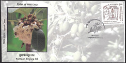 India 2021, Kumaon Chyura Oil, Fruit, Flower, Plant Cover (**) Inde Indien - Brieven En Documenten