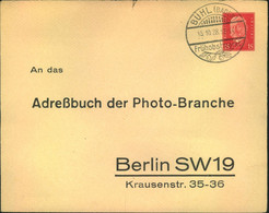 1928.,    Privatganzsache An "Adressbuch Der Photoindustrie" - Photography