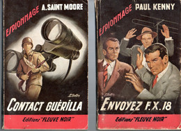 2 Romans Espionnage -  Editions Fleuve Noir 1959  Divers  N: 186 Contact Guèrilla Et  N: 188 Envoyez F.X.18 - Fleuve Noir