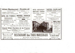 (65) H. Pyrénées Publicité Papier Coupure De Presse Année 1935 Hôtel St Lary Guchen Aragnouet Vieille Aure Capvern Bains - Reclame