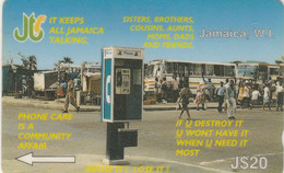 Jamaica, 12JAMA, Phonebox Vandalism, 2 Scans. - Jamaica