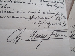 CHARLES HENRY FRANCE  Manuscrit Corrigé  Littérature Signé + Envoi Sur Poème - Otros & Sin Clasificación