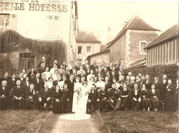 Photographie Ancienne De Mariage à Orthez Devant Le Grand Hôtel De La Belle Hôtesse, Vers 1930, Capitaine Médaillé, RIC - Orte