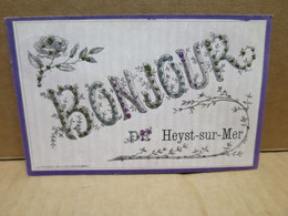 HEYST SUR MER (Belgique) Carte Fantaisie Bonjour à Paillettes - Heist