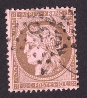 France - Cérès N° 58 Brun Sur Rose - Oblitération Paris étoile 18 + CàD - Fond Ligné - 1871-1875 Cérès