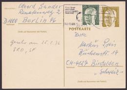 P 81, Bedarf In Die Schweiz, Pass. Zusatzfrankatur - Postkaarten - Gebruikt