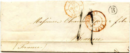 BELGIQUE - CAD DINANT + SR + BOITE B SUR LETTRE AVEC CORRESPONDANCE DE MIAVOYE, 1852 - Other & Unclassified