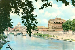 Carte Postale 13x19 ROME Château Italie Timbres Du Vatican Belle Avec Série De 6 Timbres 1961 Un Pli Angle Gauche (haut) - Storia Postale