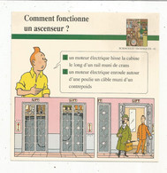 Fiche Illustrée BD,1991,Hergé Moulinsart / Casterman, TINTIN, L'affaire Tournesol, Ascenseur, 150x150 Mm, Frais Fr 1.65e - Autres & Non Classés