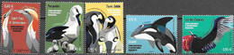 FRENCH ANTARCTIC, TAAF, 2021, MNH,BIRDS, PENGUINS, ALBATROSS, PENGUINS, WHALES, ORCAS, 5v - Andere