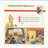 Fiche Illustrée BD,1991,Hergé Moulinsart / Casterman, TINTIN, Le Temple Du Soleil, Inca, 150x150 Mm, Frais Fr 1.65e - Andere & Zonder Classificatie