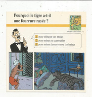 Fiche Illustrée BD,1991,Hergé Moulinsart / Casterman, TINTIN, Les Cigares Du Pharaon , Tigre, 150x150 Mm, Frais Fr 1.65e - Sonstige & Ohne Zuordnung