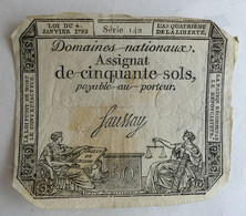 1793 ASSIGNAT 50 SOLS SERIE 142 SAUSSAY - Assignats & Mandats Territoriaux