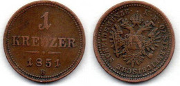 Autriche -  Kreuzer 1851 B TB - Austria