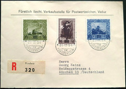 Liechtenstein 1954: Gemäldeserie V (Provisorien) Zu 270-272 Mi 326-328 Yv 288-290 R-FDC O VADUZ 28.IX.54 (Zu CHF 100.00) - Briefe U. Dokumente