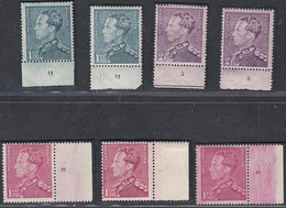 Belgique 1936 - Lot De 7 Nº De Planche Entre Nº 429 Et 431 ................................... (VG) DC-10660 - Proeven & Herdruk