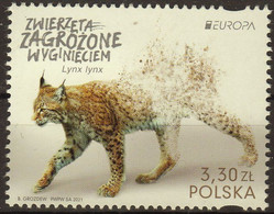 Europa CEPT 2021 POLAND Endangered National Wildlife - Fine Stamp MNH - Nuovi