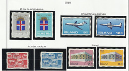 ISLANDE 1969  N° 381 à 386 + PA 32 Et 33 - Andere & Zonder Classificatie