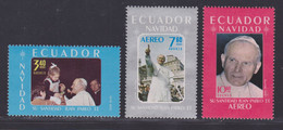 EQUATEUR N° 1009, A727 & 728 ** MNH Neufs Sans Charnière, TB (d0861) Pape Jean Paul II - 1980 - Ecuador