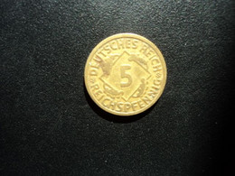 ALLEMAGNE : 5 REICHSPFENNIG   1925 F Large    KM 39     TTB  * - 5 Rentenpfennig & 5 Reichspfennig